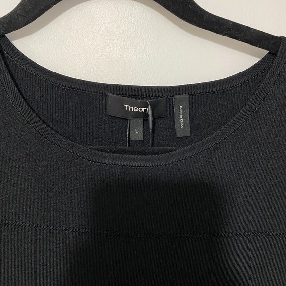 Theory Black Pointelle Dress in Stretch Knit Size L - Picture 5 of 10